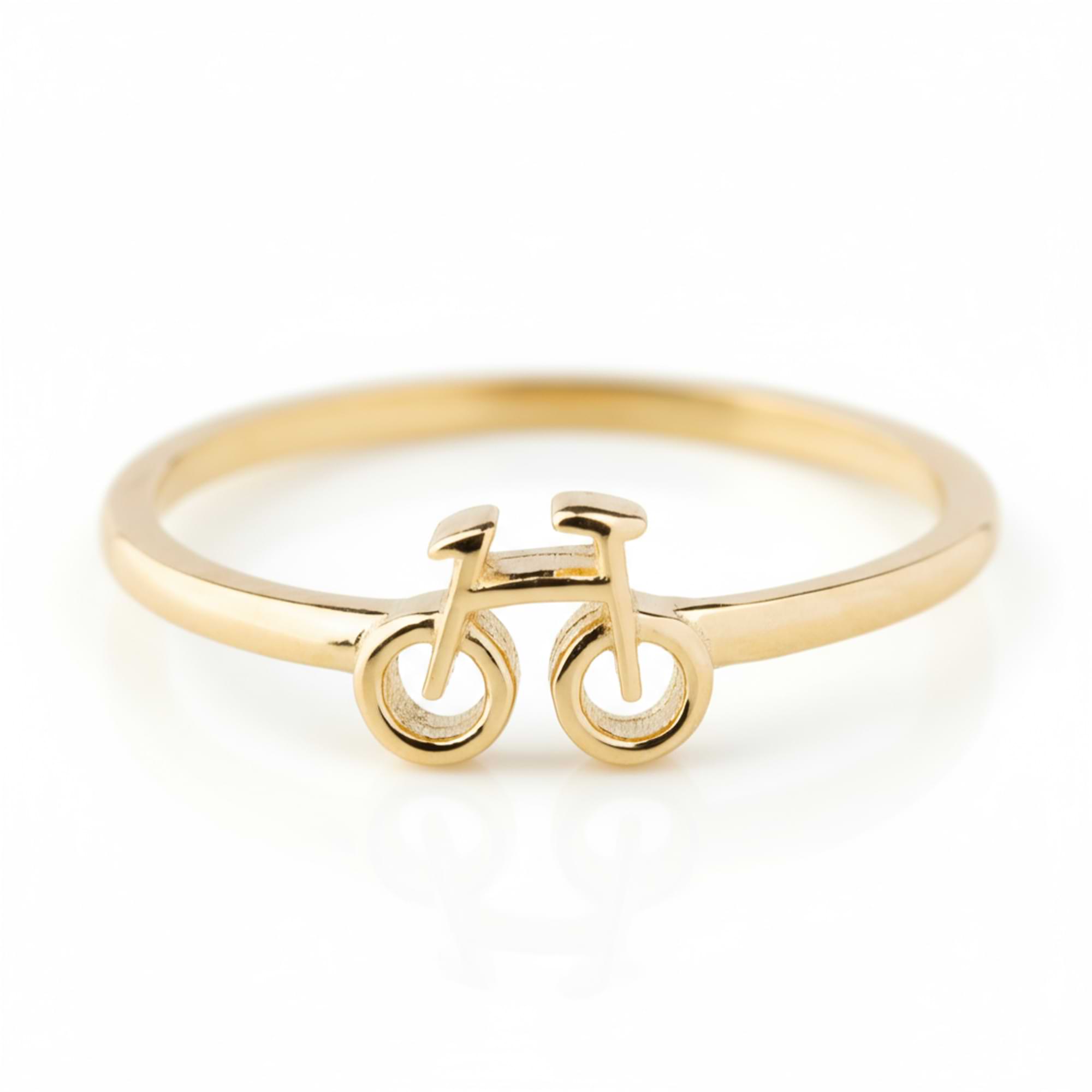 14K Solid Gold Bicycle Ring