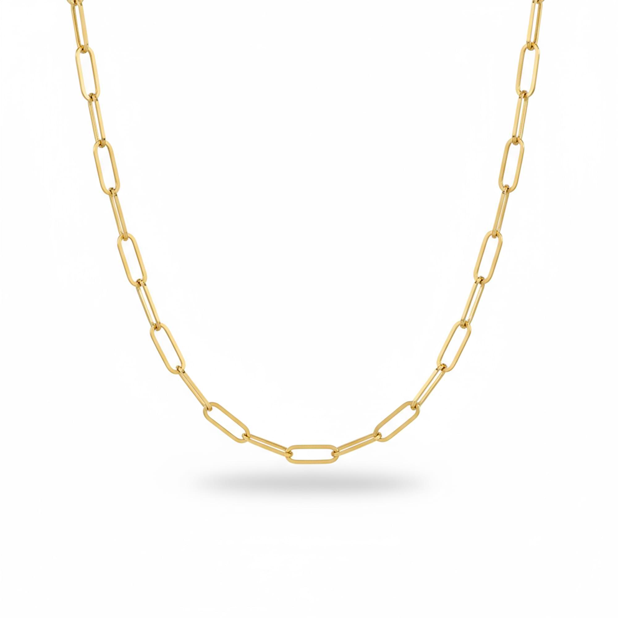 14K Gold Paperclip Chain Necklace – 5.0 mm, 14-20 in