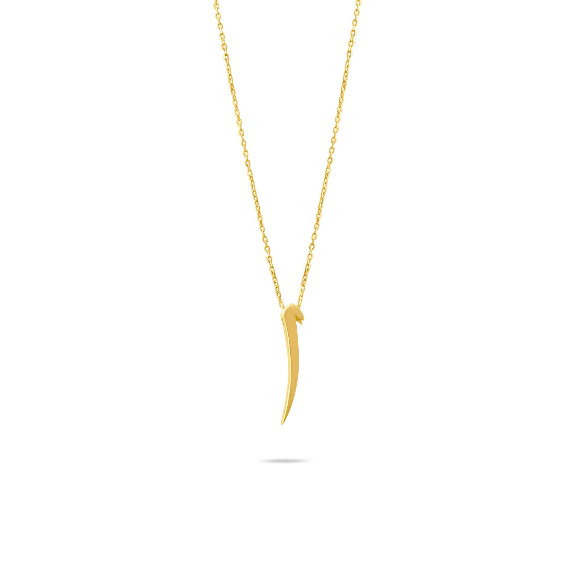 14K Gold Arabic Letter Alif Pendant Necklace