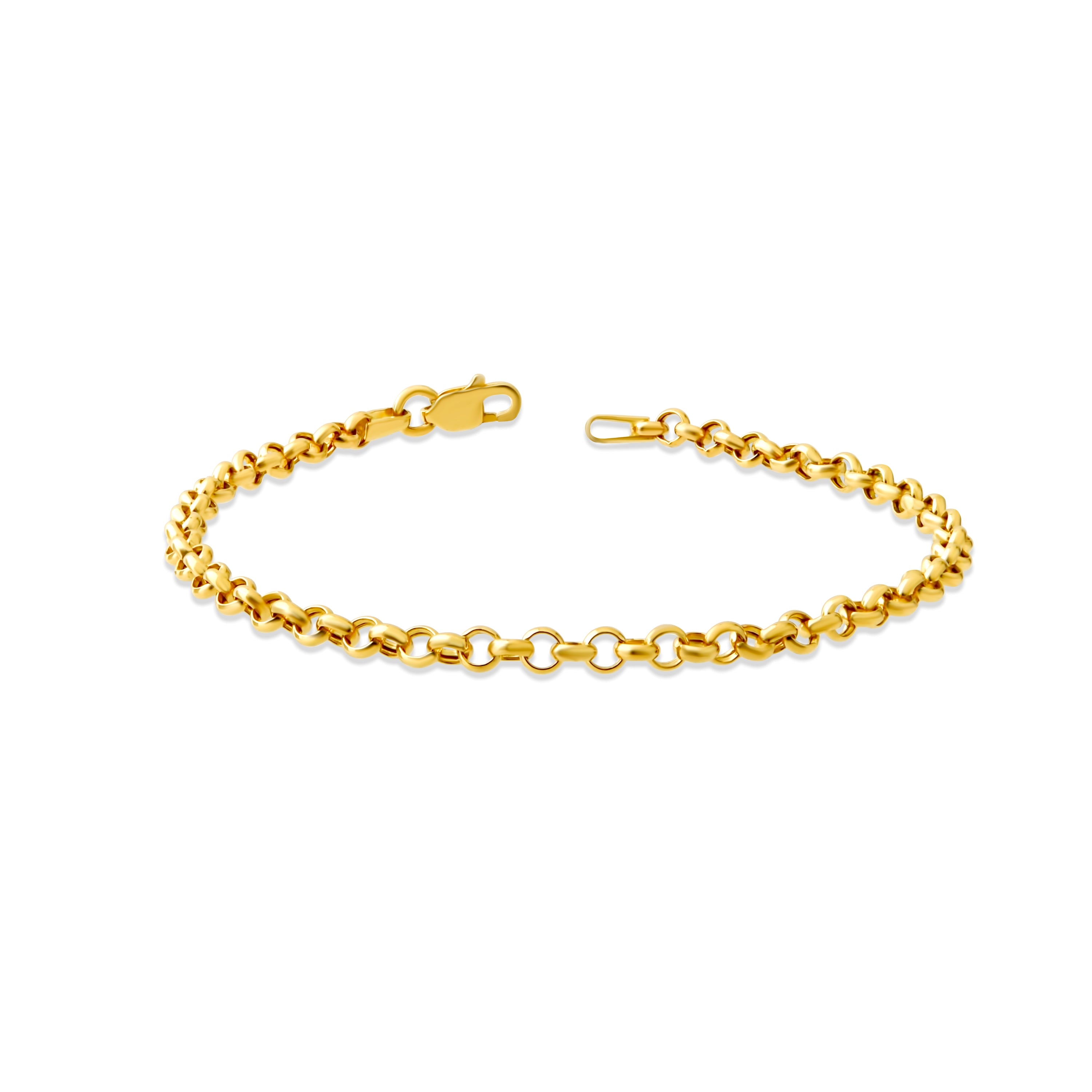 14K Gold Rolo Chain Bracelet – 3.2 mm, 6-7.5 in