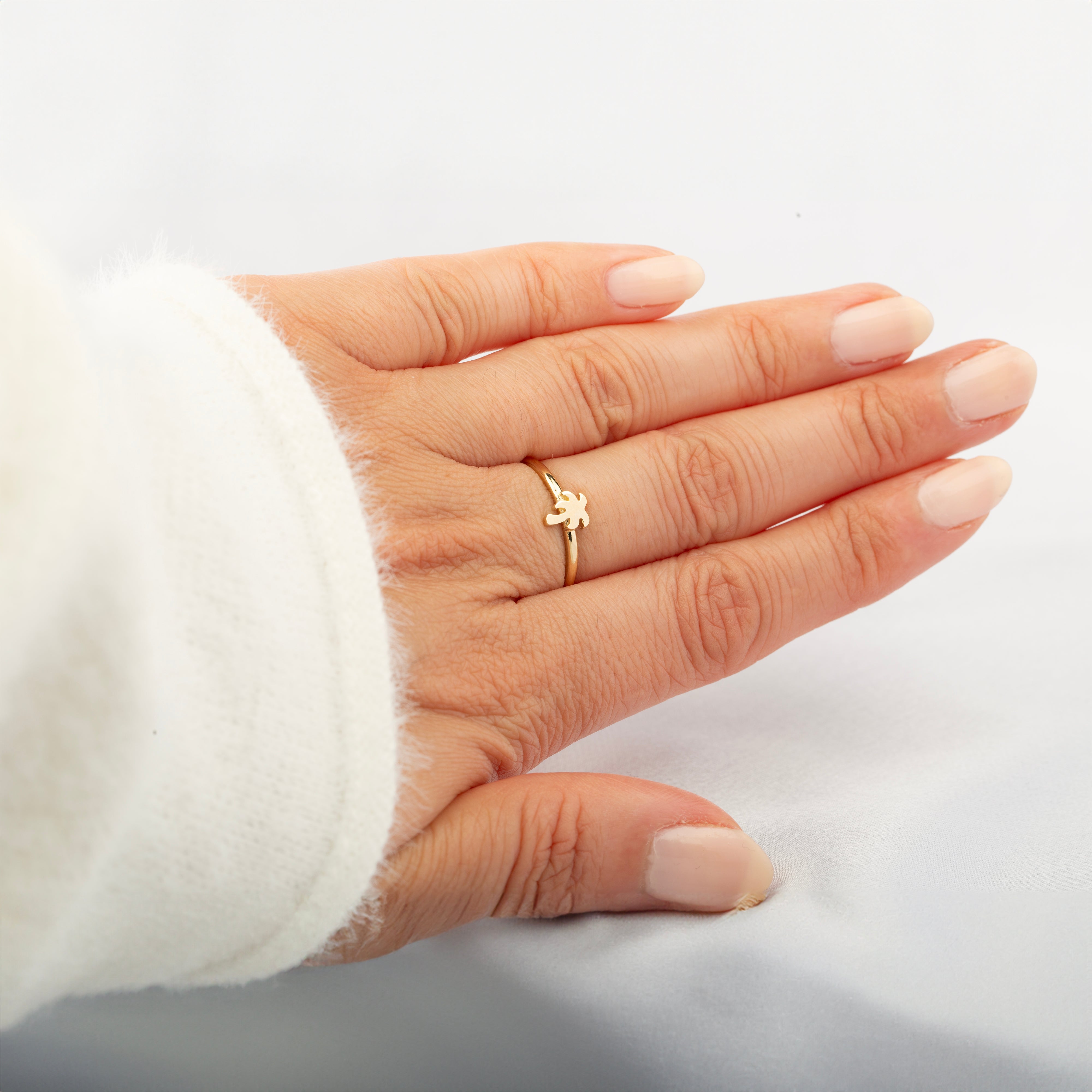 14K Solid Gold Palm Tree Ring