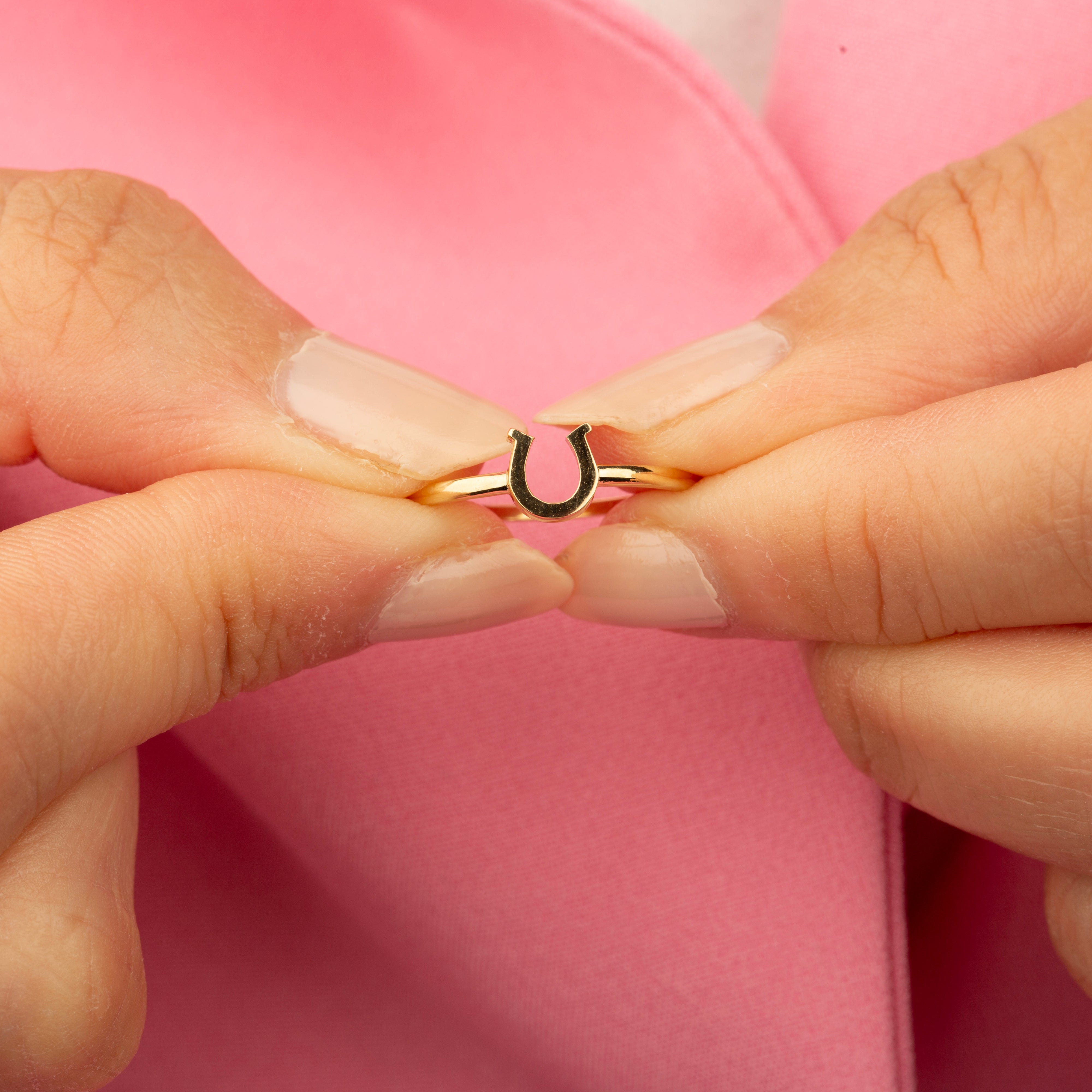 14K Solid Gold Horseshoe Ring