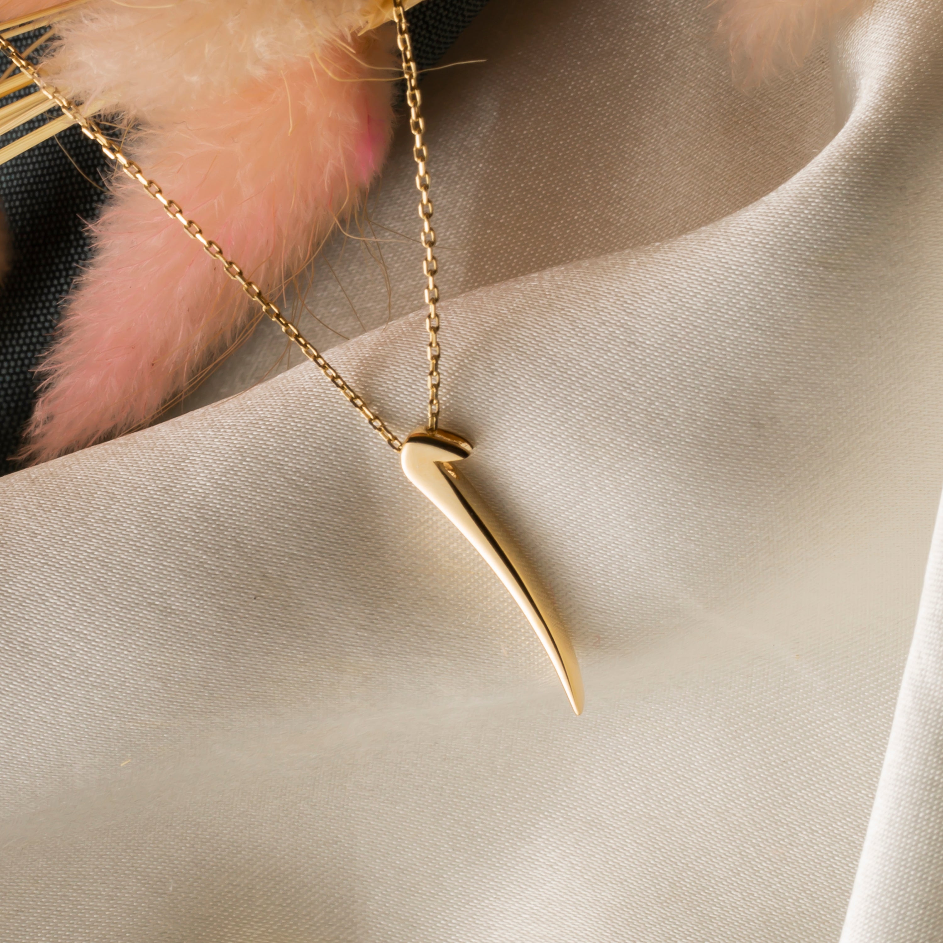 14K Gold Arabic Letter Alif Pendant Necklace