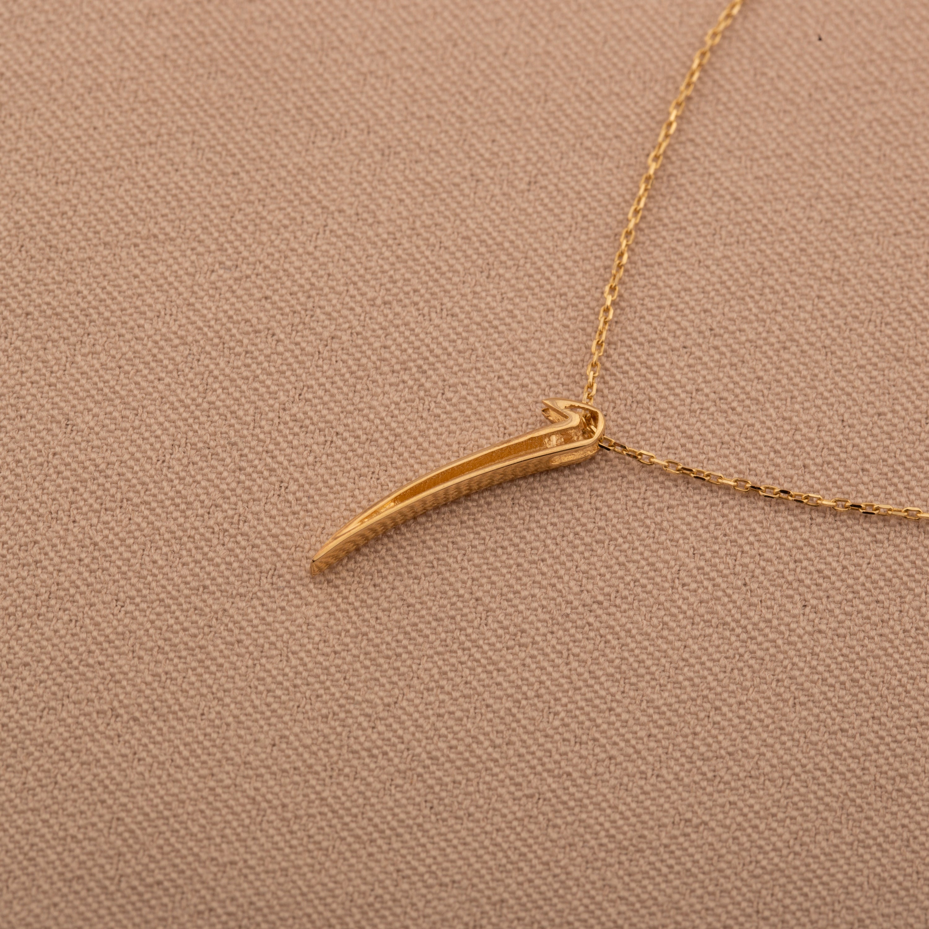 14K Gold Arabic Letter Alif Pendant Necklace