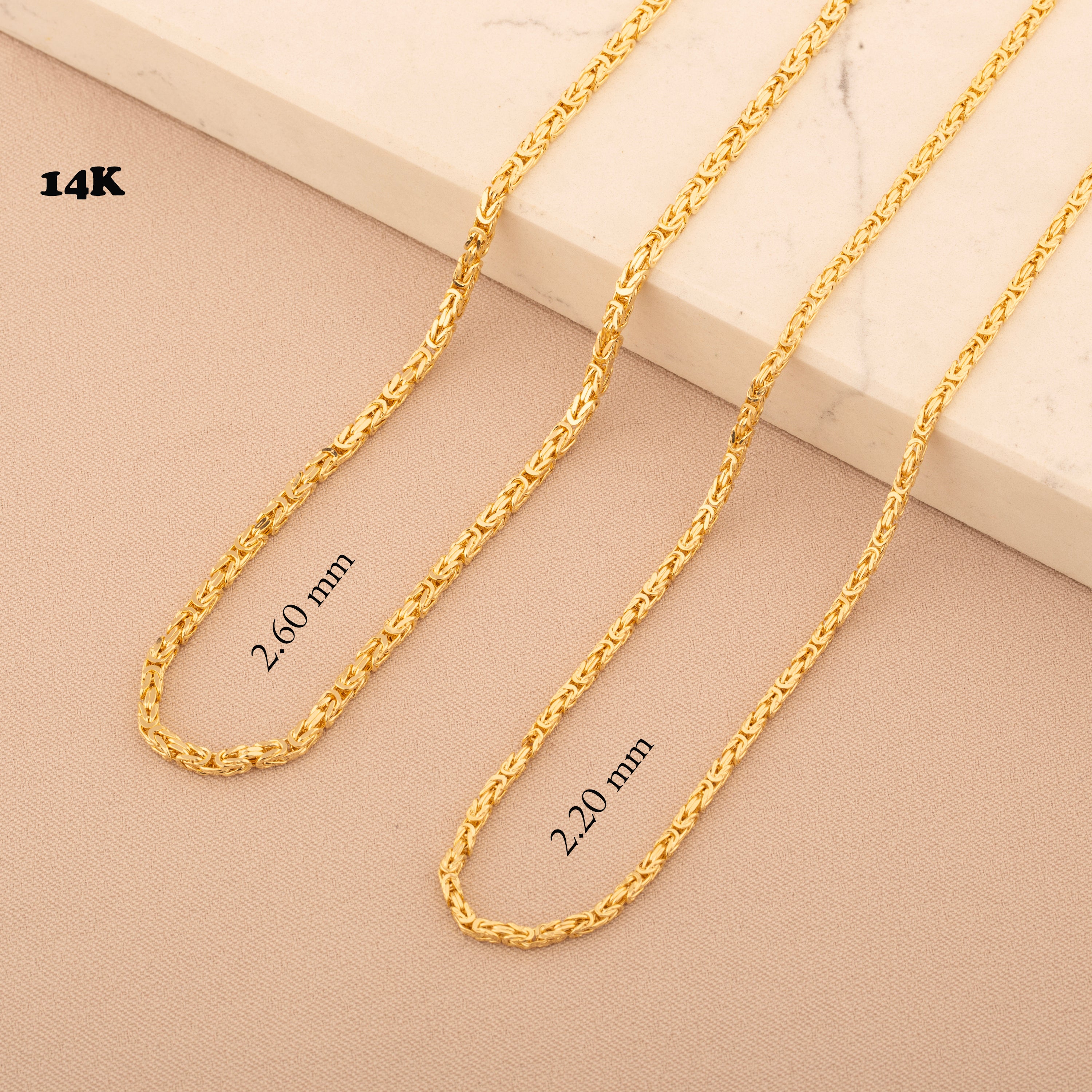 14K Gold Byzantine Chain Necklace - Exquisite Craftsmanship