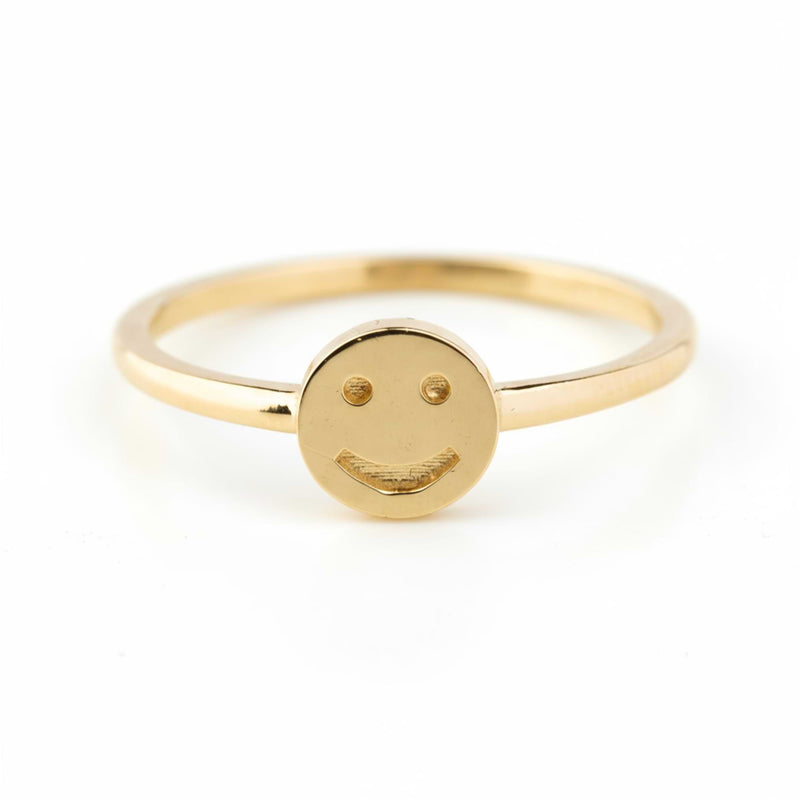 14K Solid Gold Smiley Face Ring – Regal Fine Jewelry