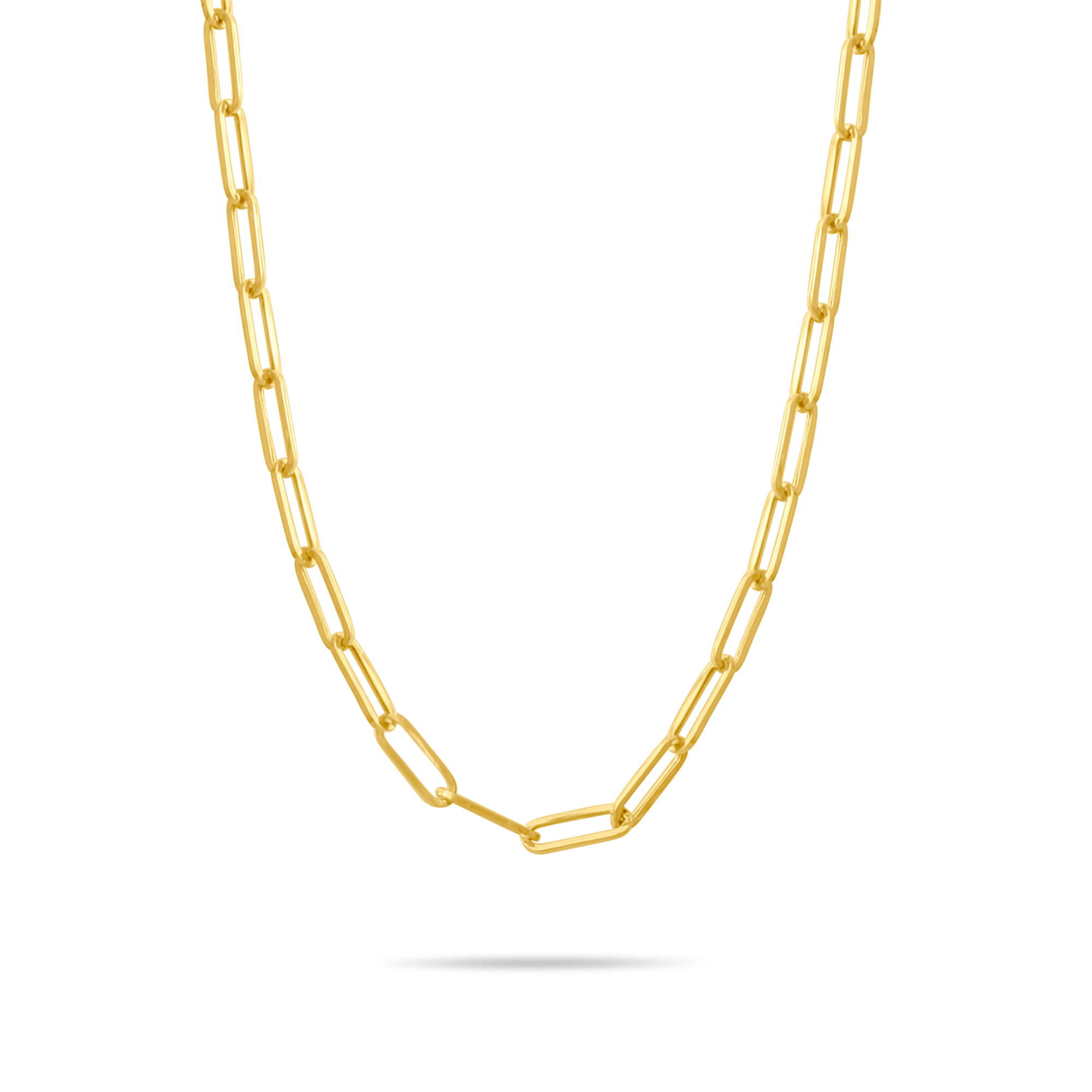 14K Gold Paperclip Chain Necklace – 2.4 mm, 14-20 in