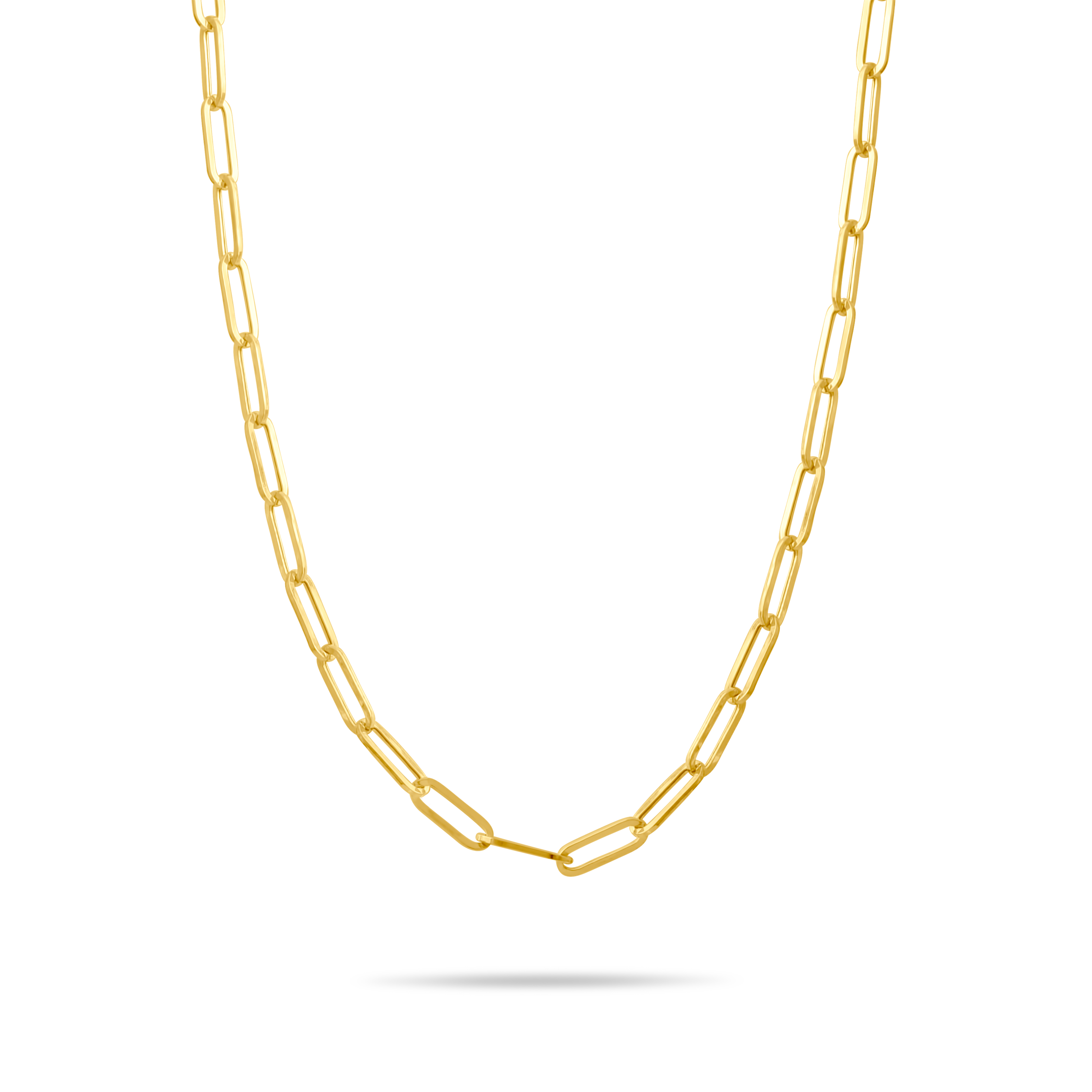 14K Gold Paperclip Chain Necklace – 3.2 mm, 14-20 in