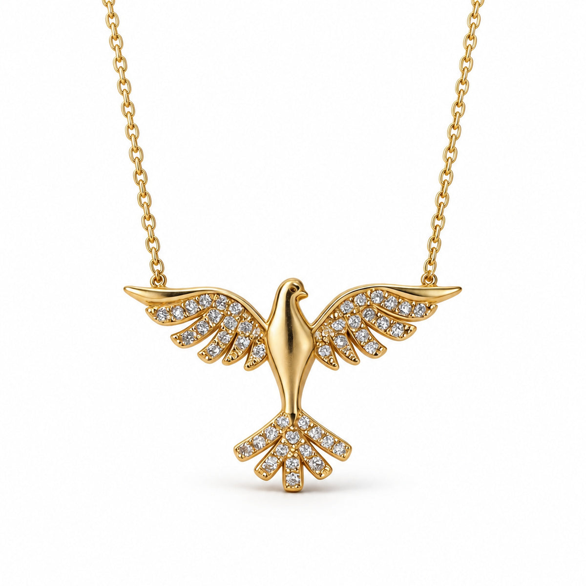 14k Gold Phoenix Pendant Necklace