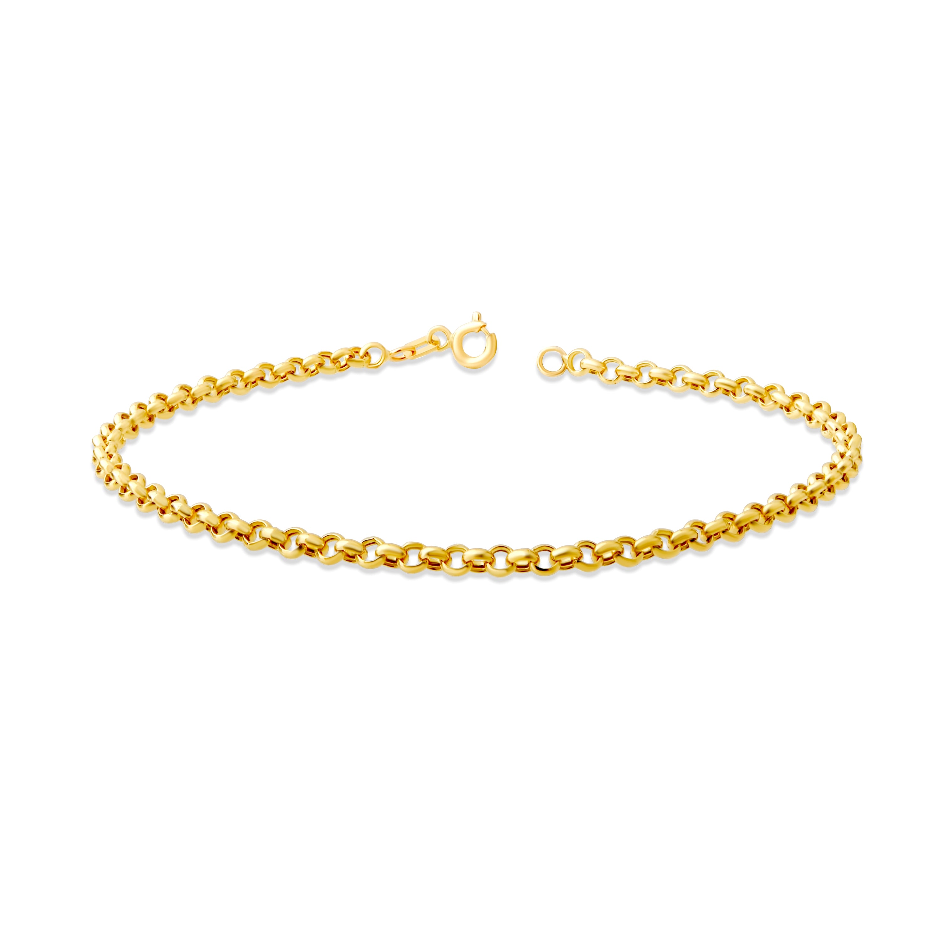 14K Gold Rolo Chain Bracelet – 2.9 mm, 6-7.5 in