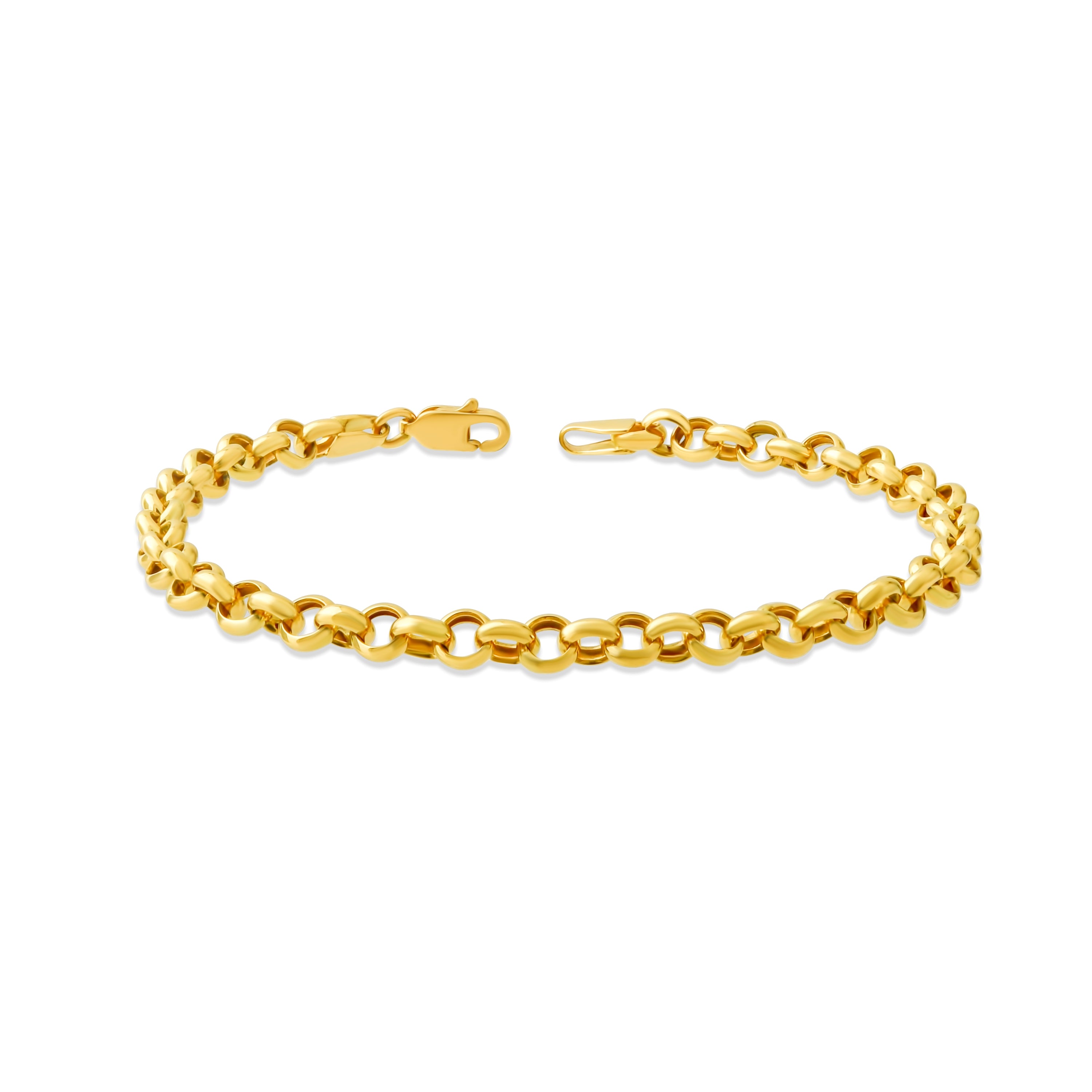 14K Gold Rolo Chain Bracelet – 5 mm, 6-7.5 in