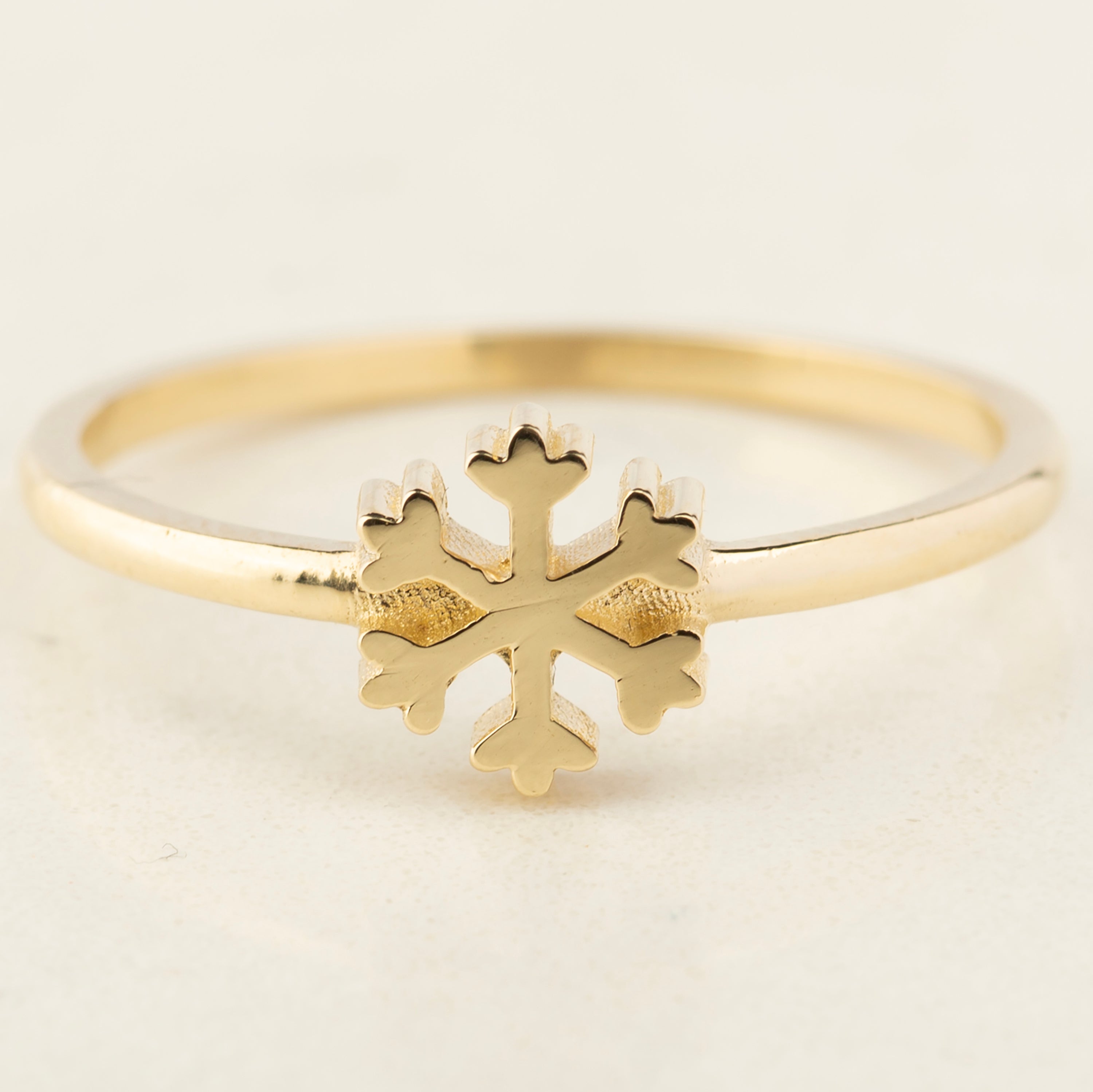 Snowfall Ring 14K Solid Gold Snowflake Ring - Winter's Elegance in Fine Jewelry ...