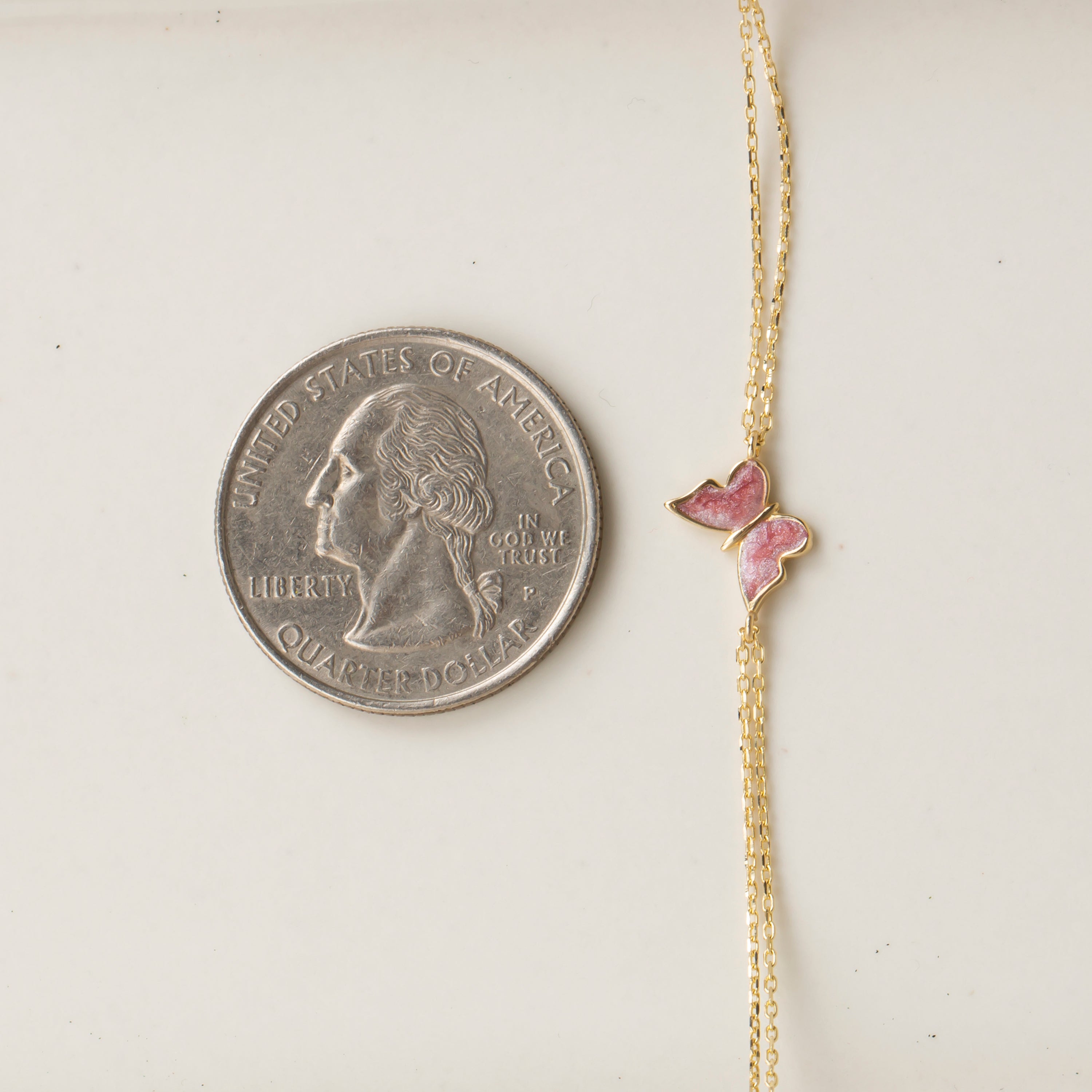 14K Gold Butterfly Bracelet - Enamel Blue, Pink, or White Colored, Dainty and Elegant Jewelry for Her
