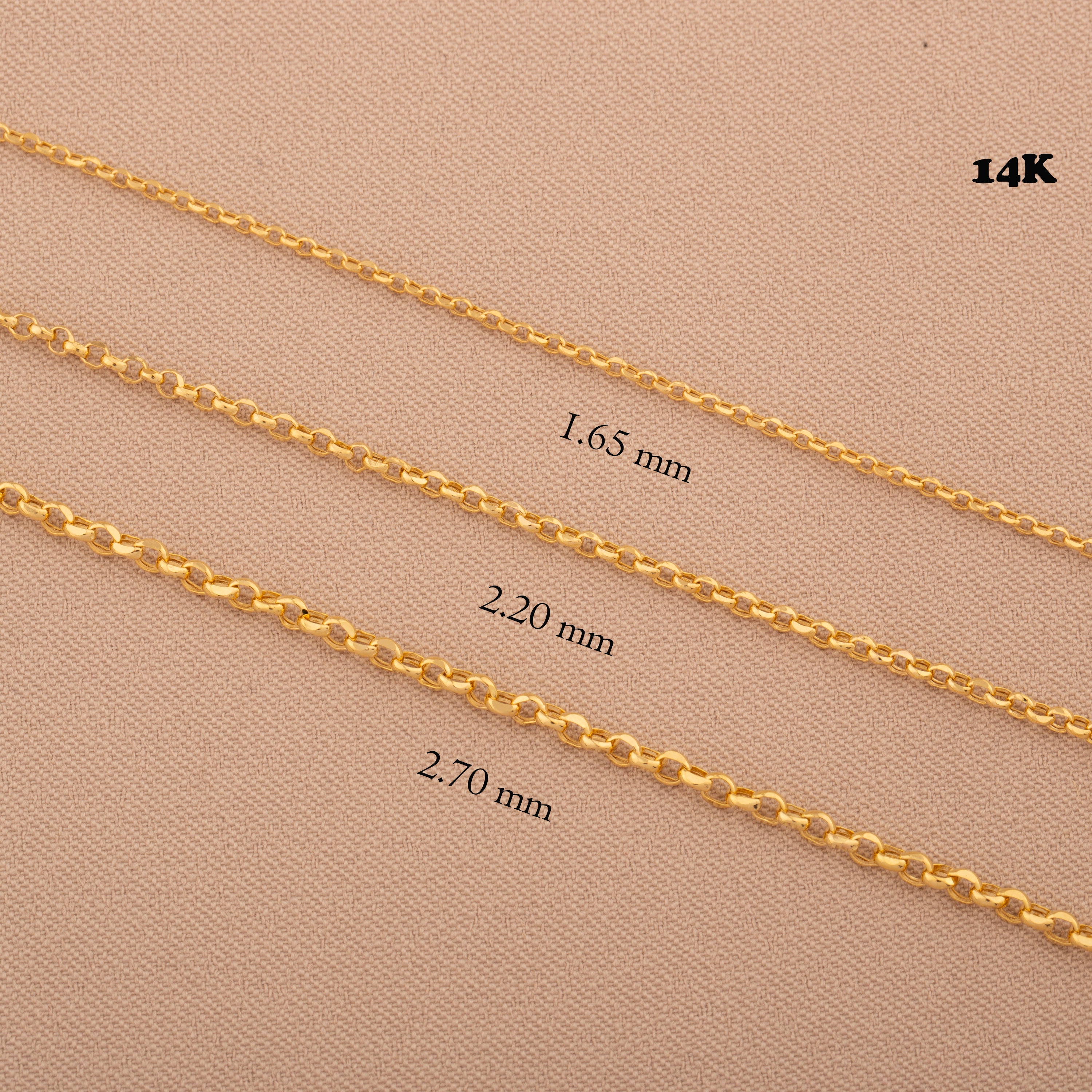 14K Gold Rolo Cable Chain Necklace - Classic Elegance and Durability