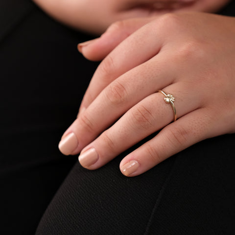 14K Solid Gold Paw Print Ring - A Tribute to Pet Love